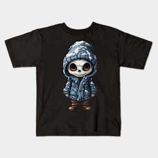 Smiling dark figure in mask - halloween ! Kids T-Shirt